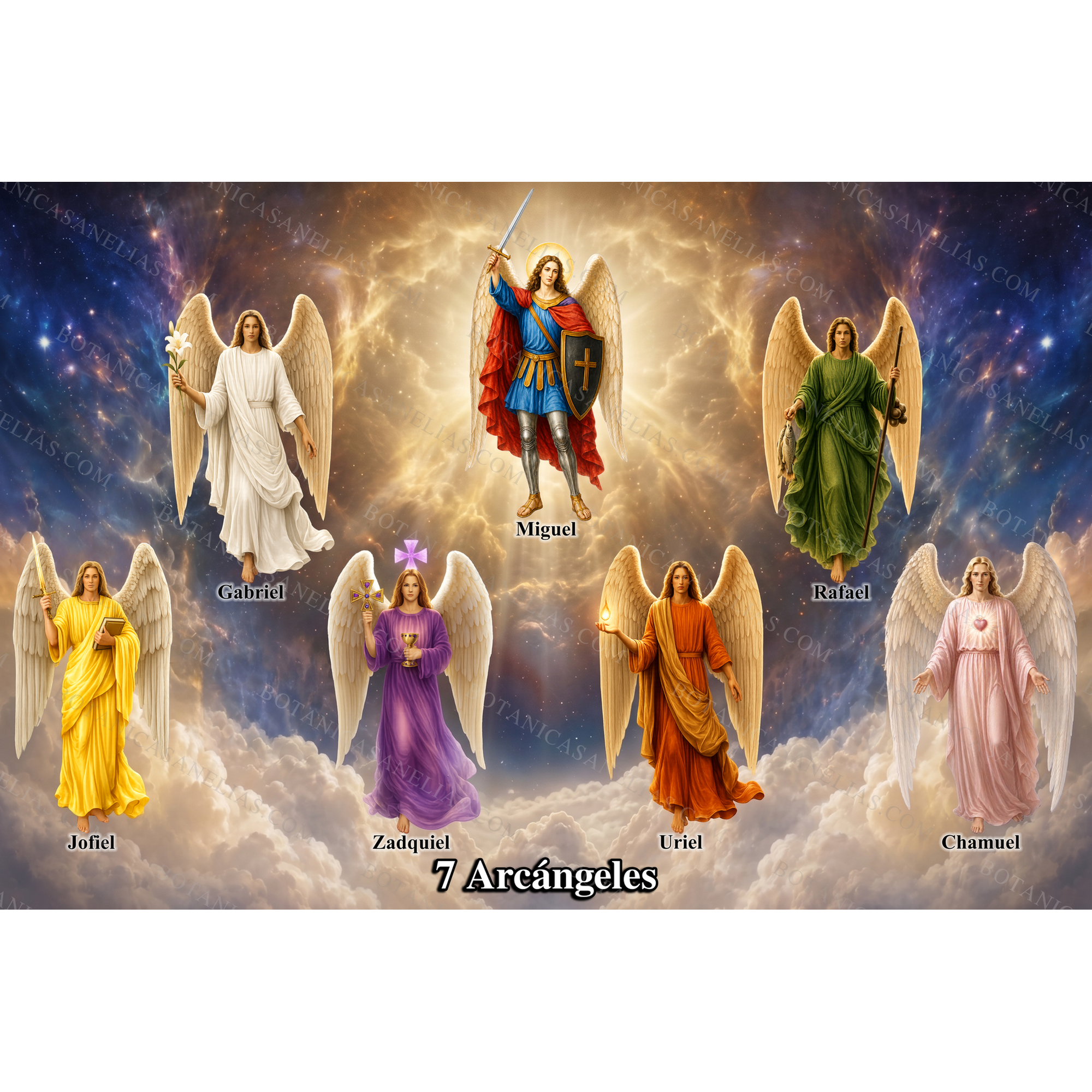 The Seven Archangels Prayer Card