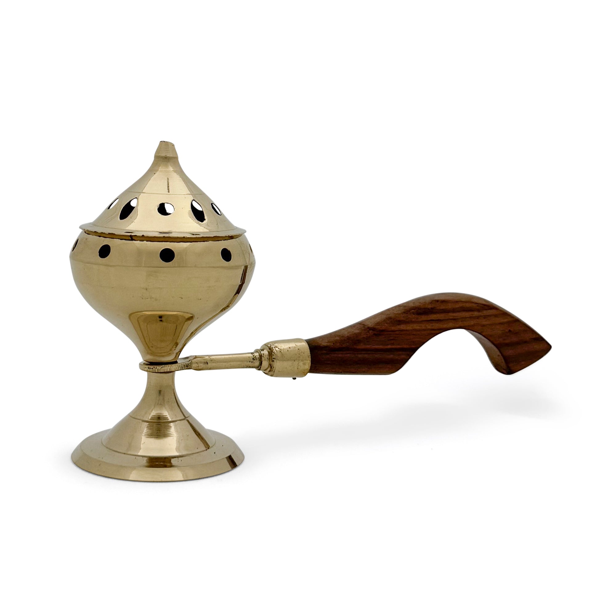Brass Burner with Wooden Handle