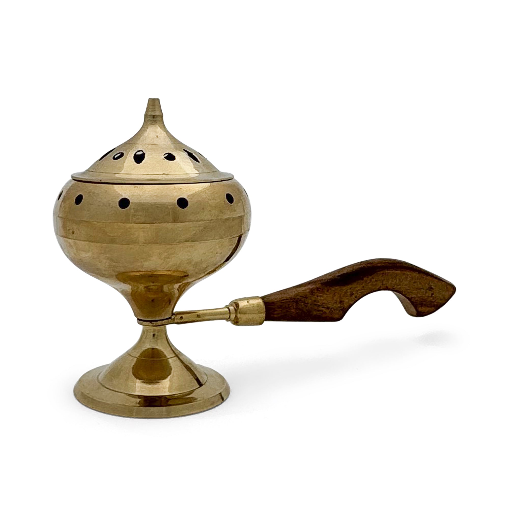 Brass Burner with Wooden Handle