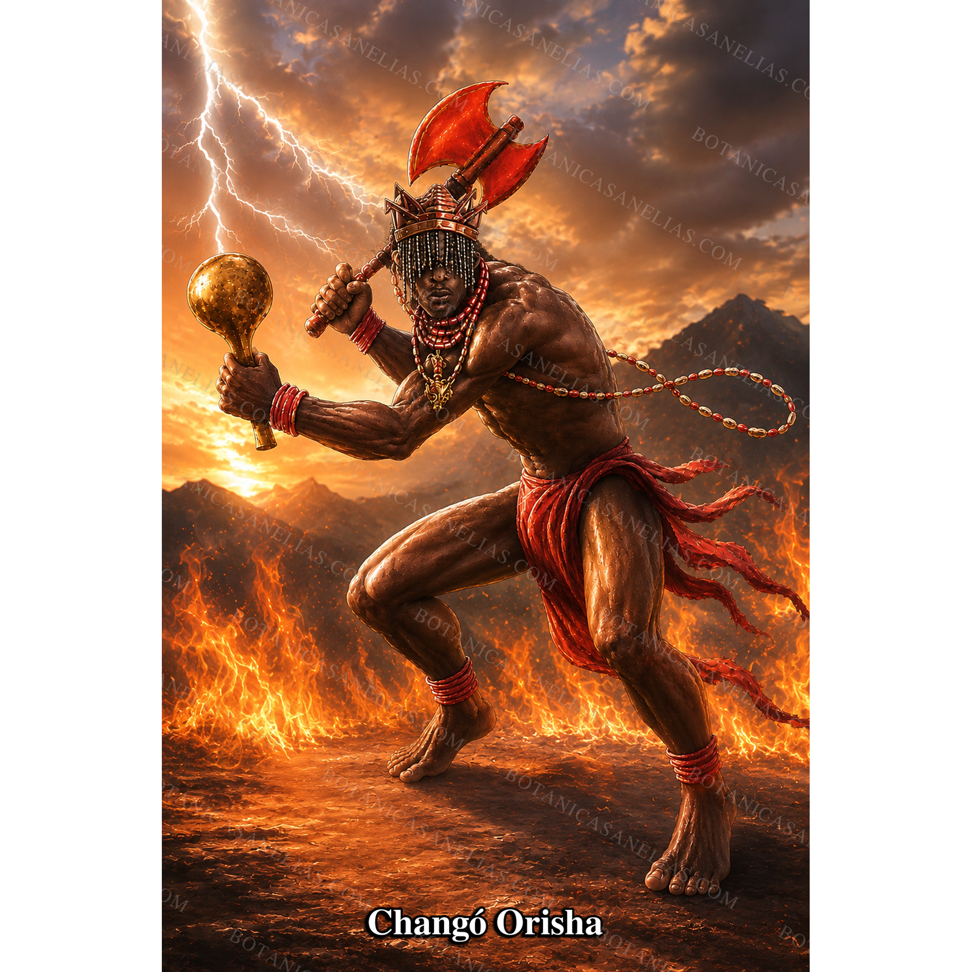 Chango Orisha Prayer Card