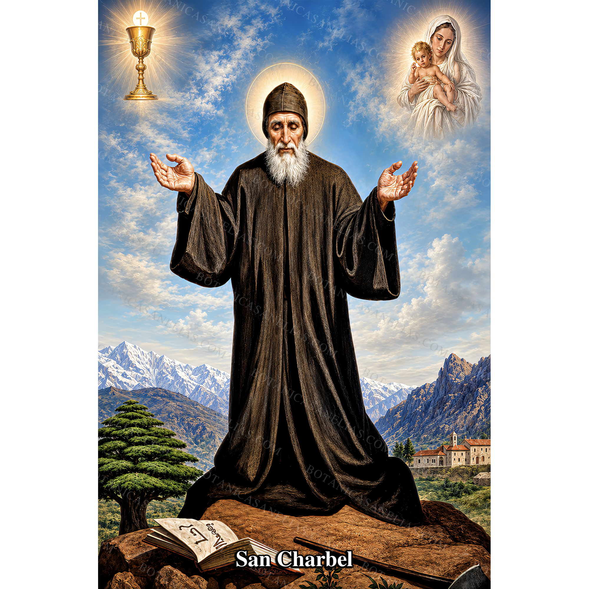 Saint Charbel Prayer Card