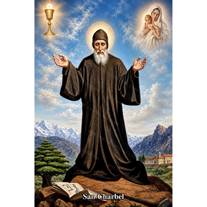 Saint Charbel Prayer Card