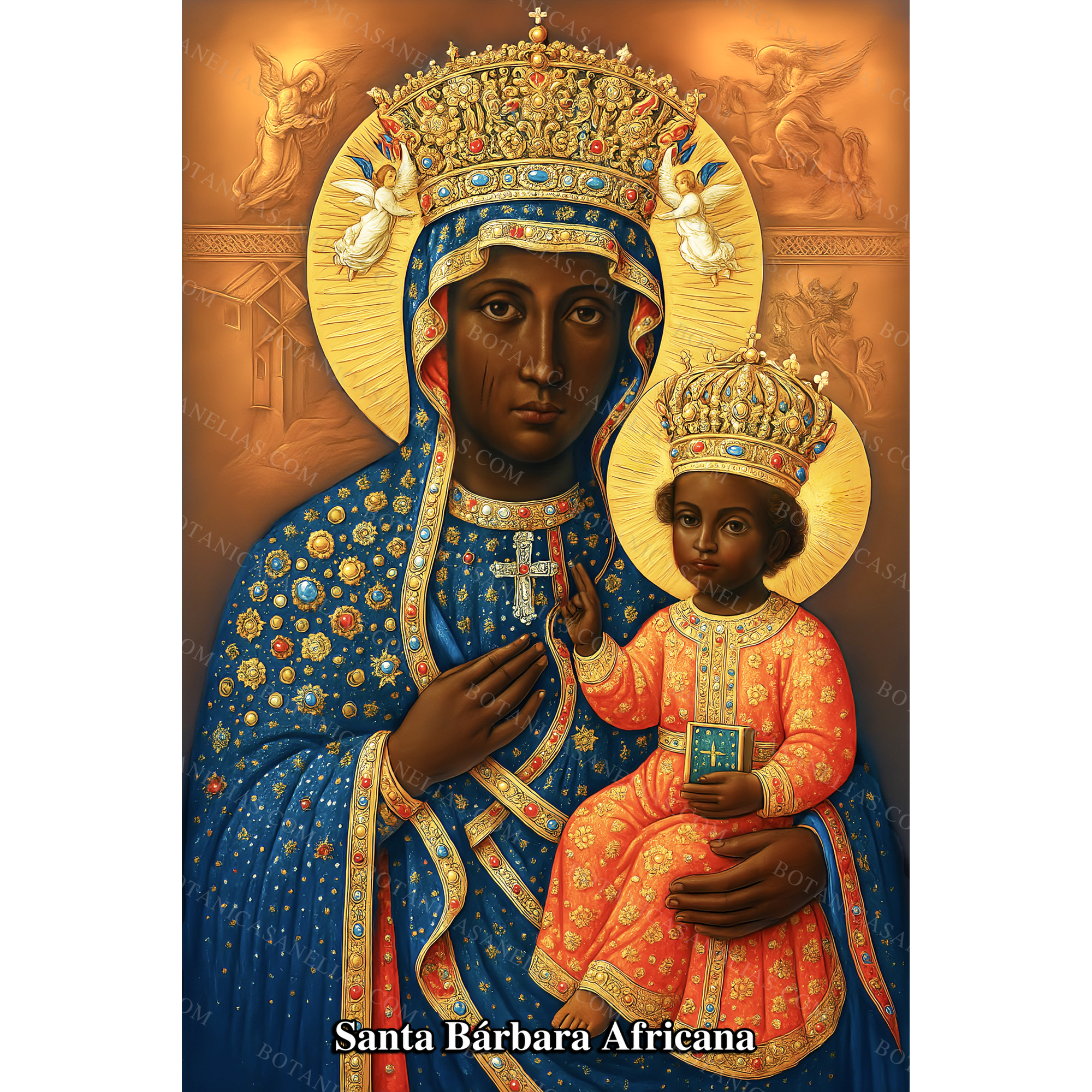 African Saint Barbara Prayer Card