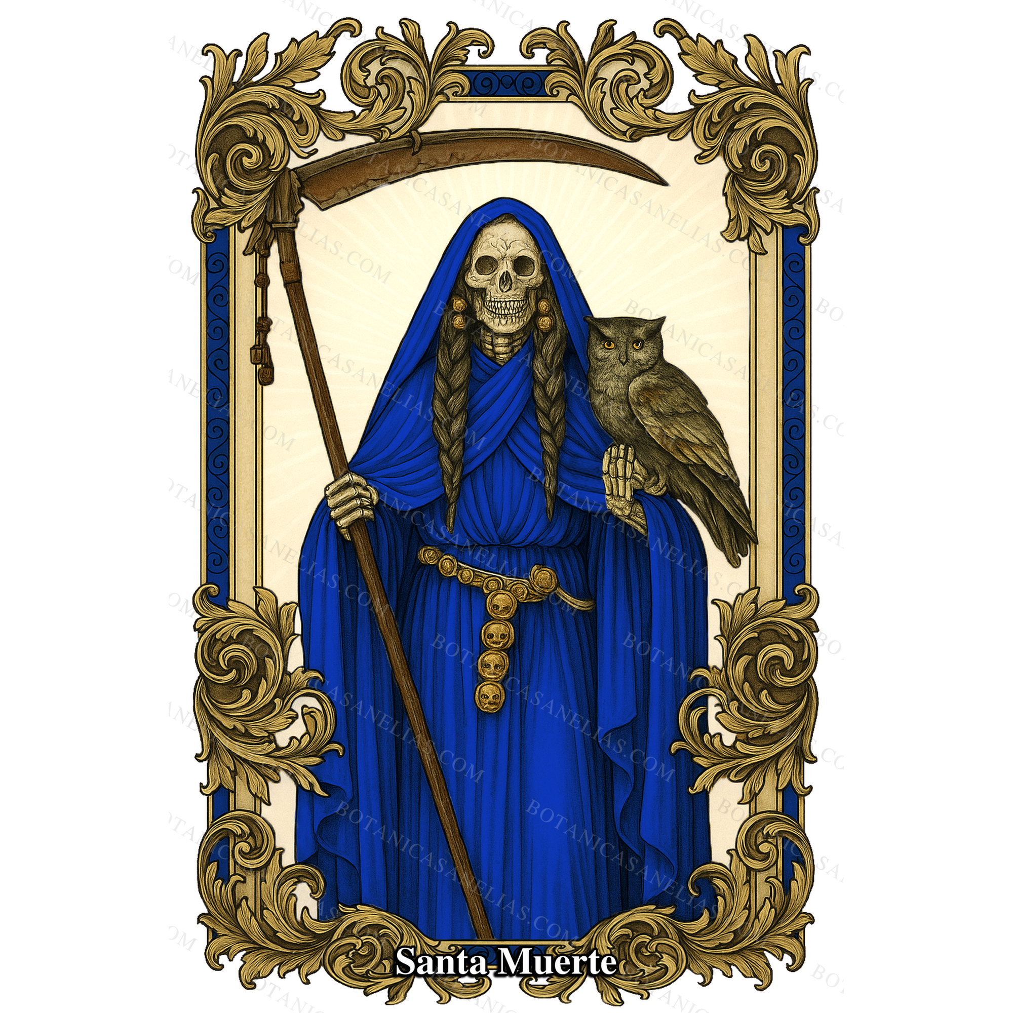 Holy Death Blue Prayer Card