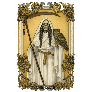 Holy Death White Prayer Card