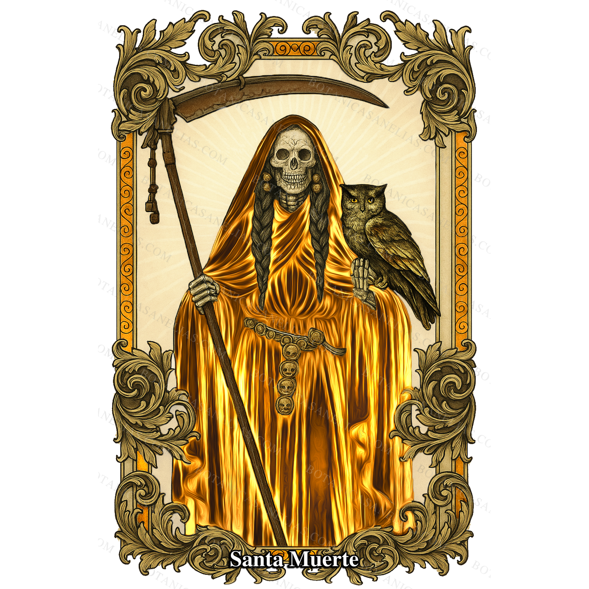 Holy Death Gold Prayer Card