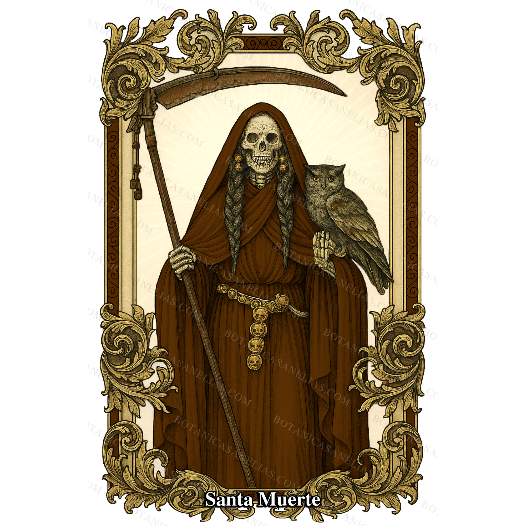 Holy Death Brown Prayer Card