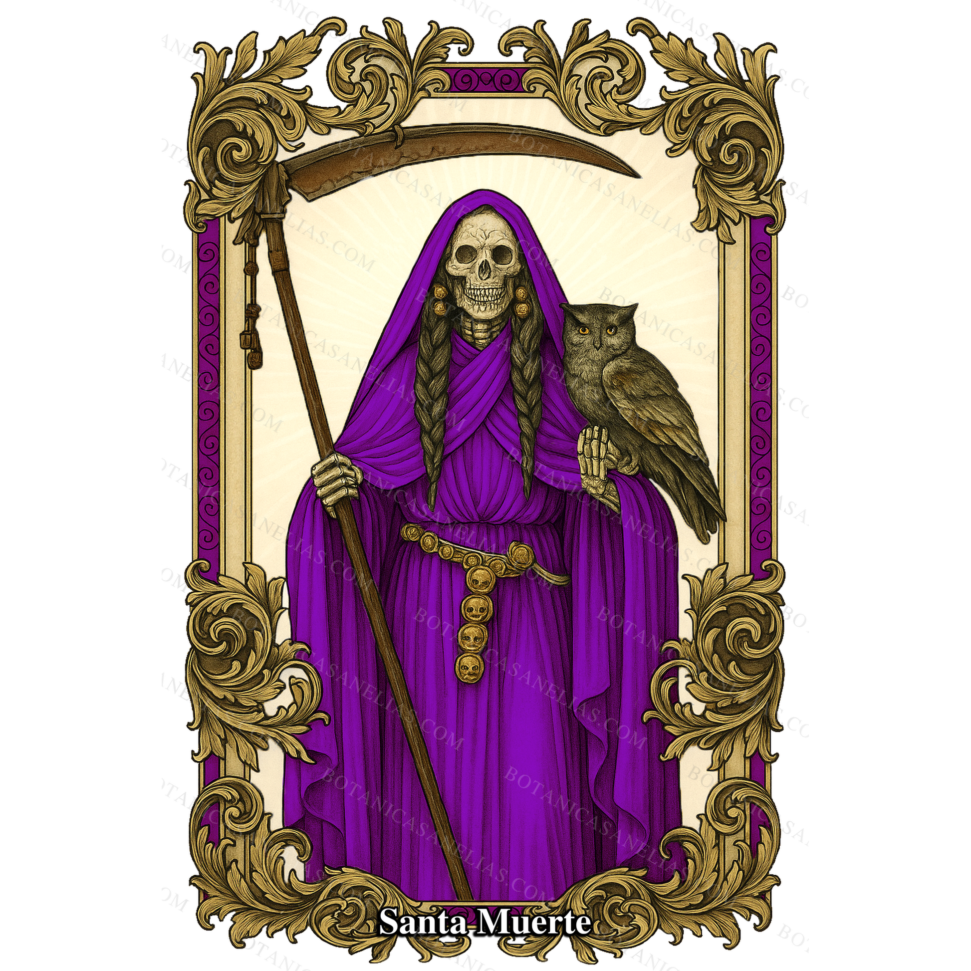 Holy Death Purple Prayer Card