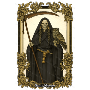 Holy Death Black Prayer Card