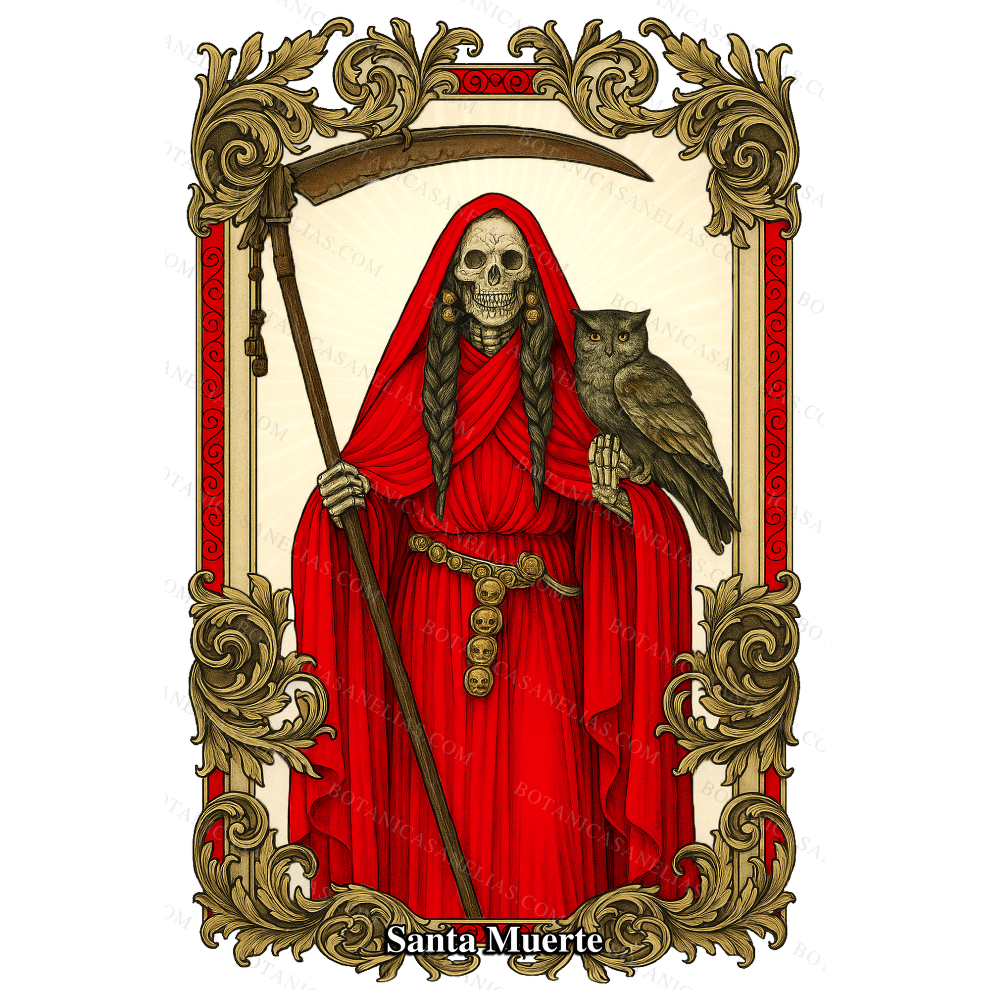 Holy Death Red Prayer Card