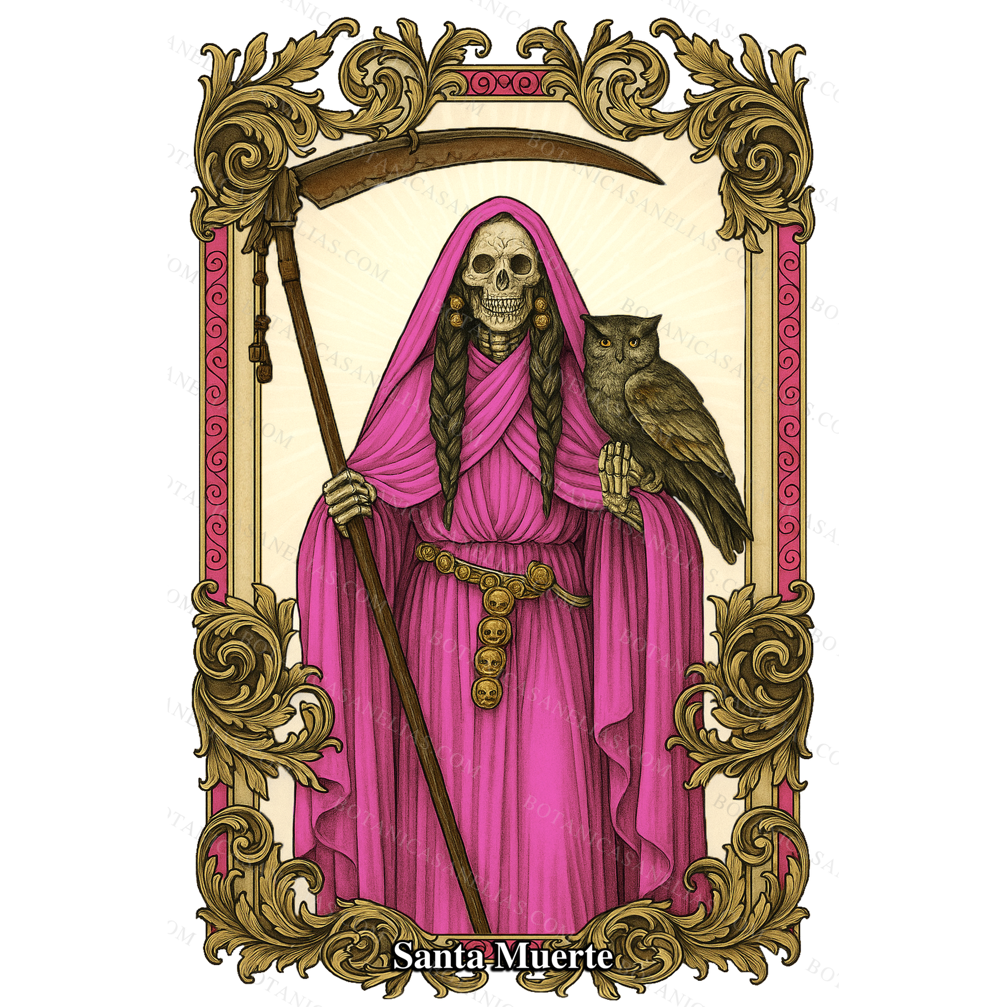 Holy Death Pink Prayer Card