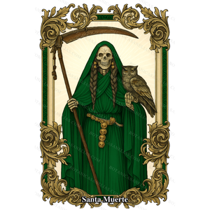 Holy Death Green Prayer Card
