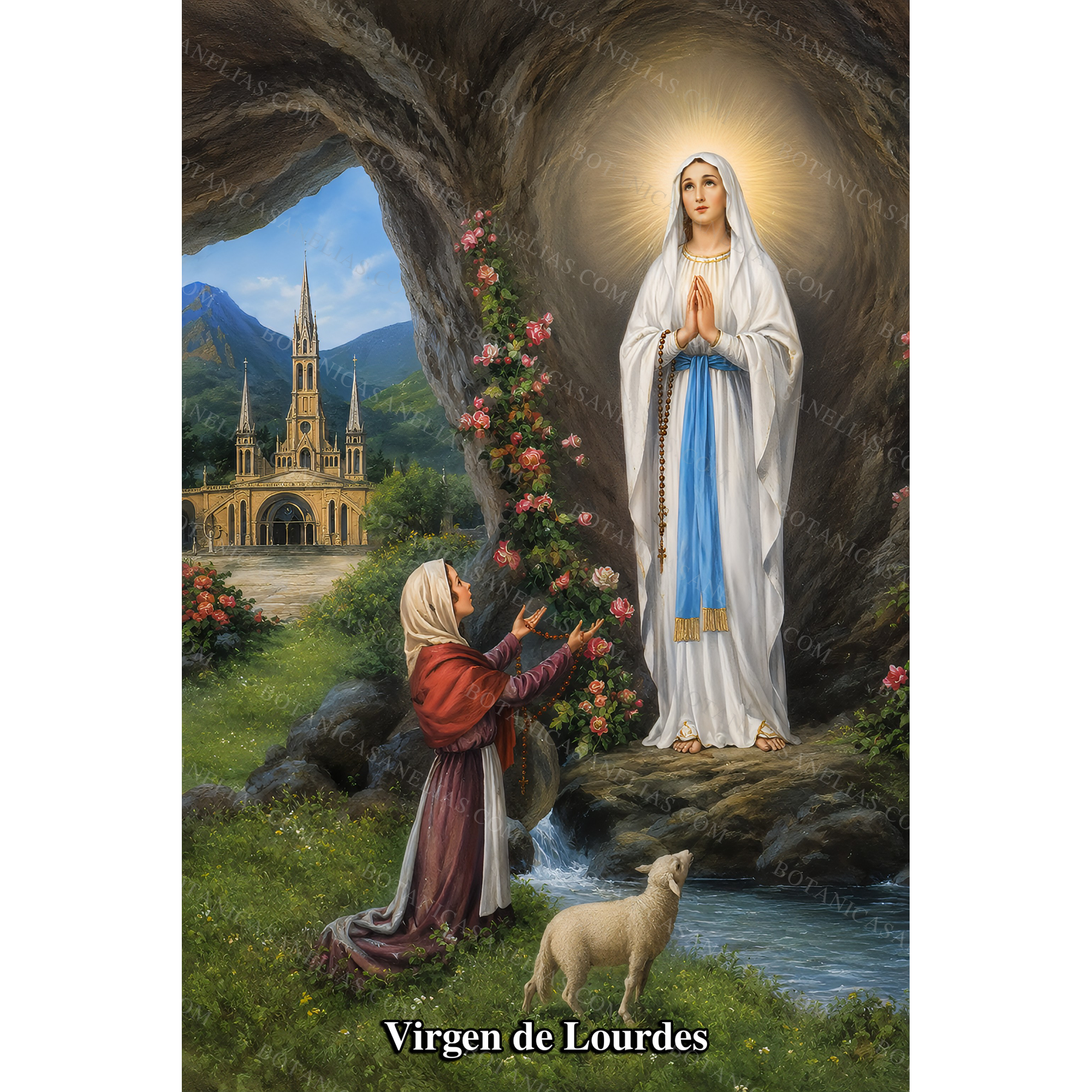 Our Lady of Lourdes Prayer Card